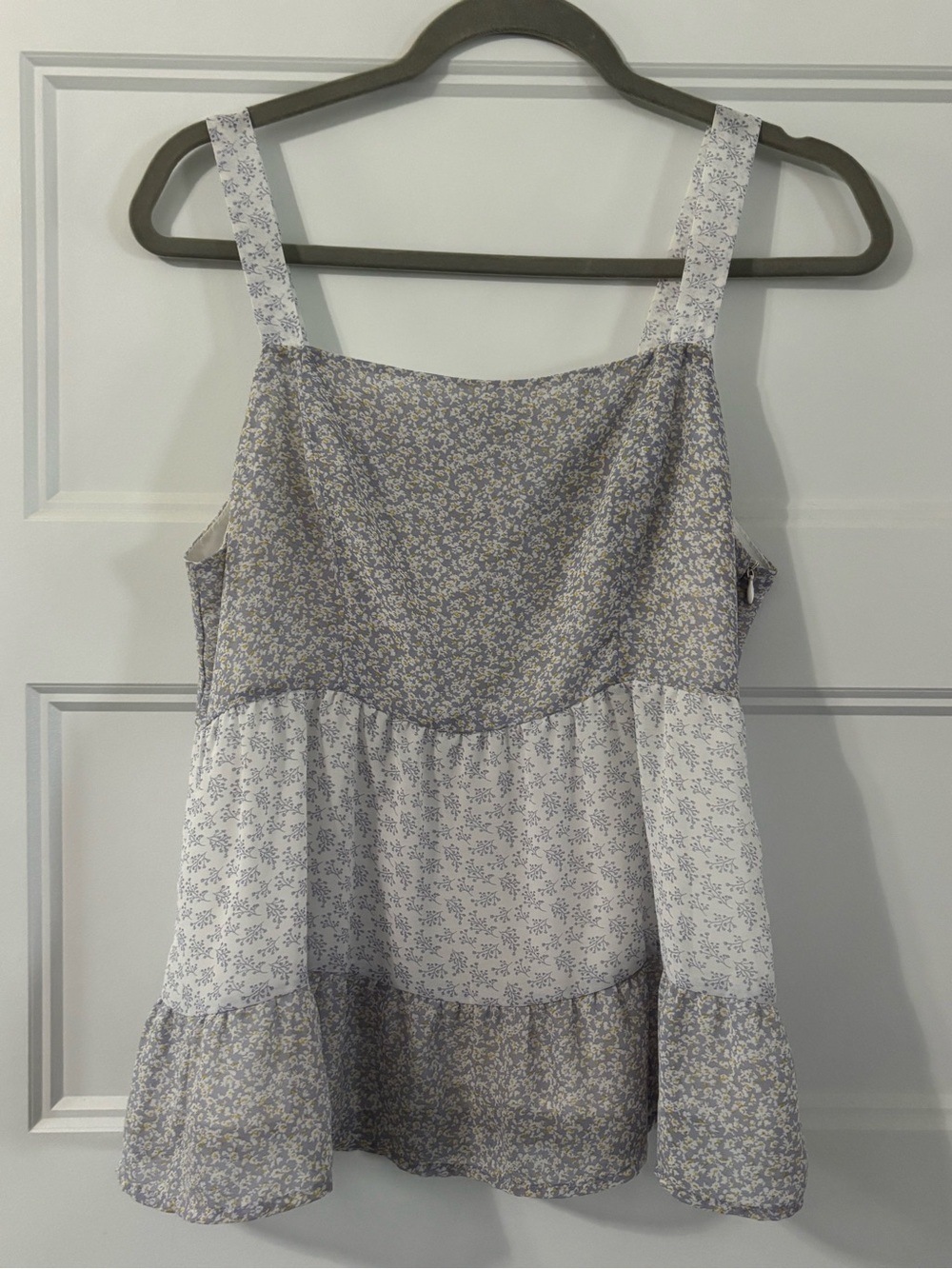 Paper Crane Lavender and White Floral Tiered Tank
